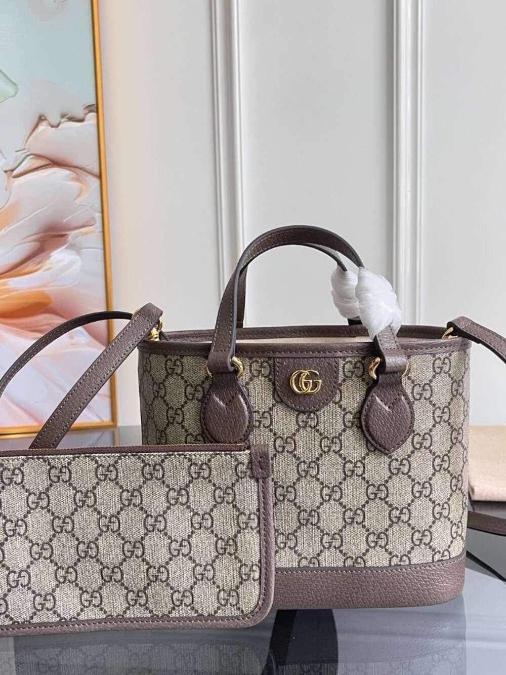 Gucci Canvas / Leather Shoulder Bag